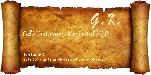 Güntner Kristóf névjegykártya